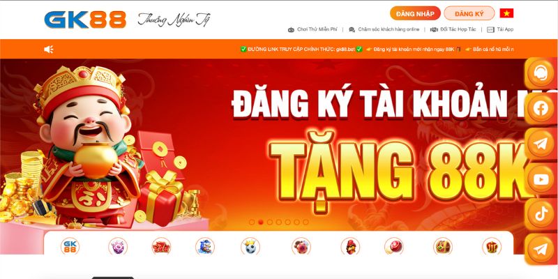 Trang game GK88 thành lập từ 2020